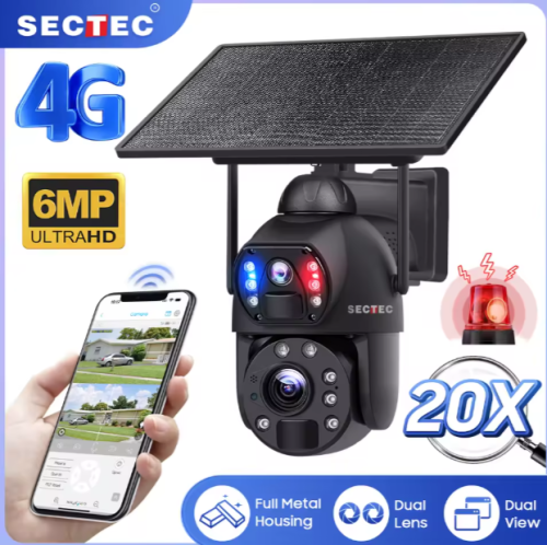Outdoor Solar Powered Camera 4G ST-599-6M-20X-8W 6MP