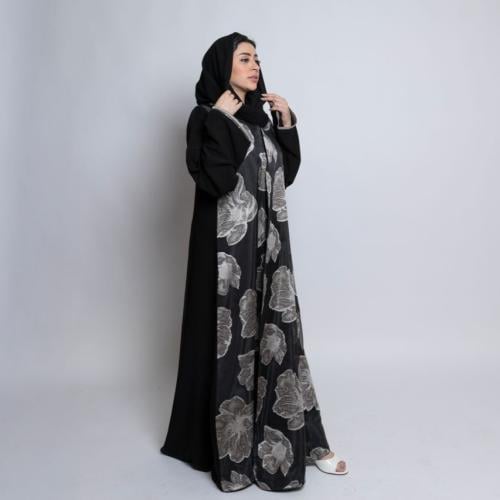 عباية طباعة ورود أنيقة