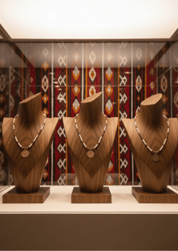 A necklace of luxurious natural stone with a found...