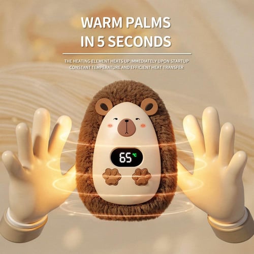 دفأة يد كهربائية على شكل كابيبارا، قابلة للشحن USB