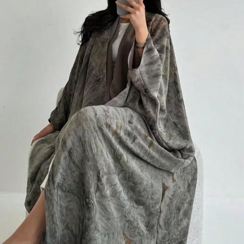 عباية نسائية ماكسي مفتوحة بربطة عنق – تصميم فضفاض