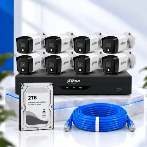 باقة تركيب 8 كاميرات Dahua 6MP IP مع NVR