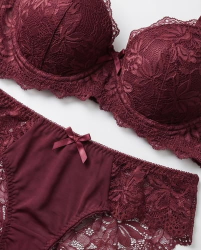 طقم لانجري نسائي فاخر دانتيل – 6 ألوان بتصميم أنيق