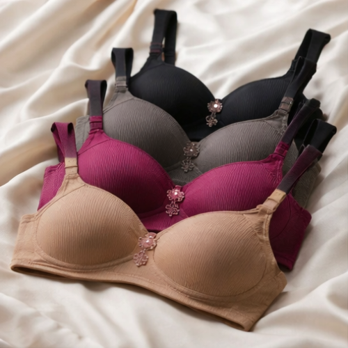 حمالة صدر نسائية مخططة بدون حشوه – تصميم بسيط بلمس...