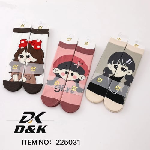 طقم جوارب D&K برسومات لطيفة صيفي– 12 زوج