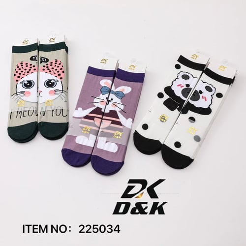 طقم جوارب D&K برسومات لطيفة صيفي– 12 زوج