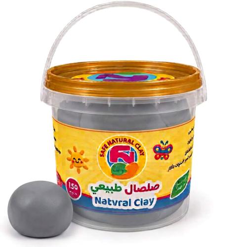 علبة صلصال طبيعي لون رمادي