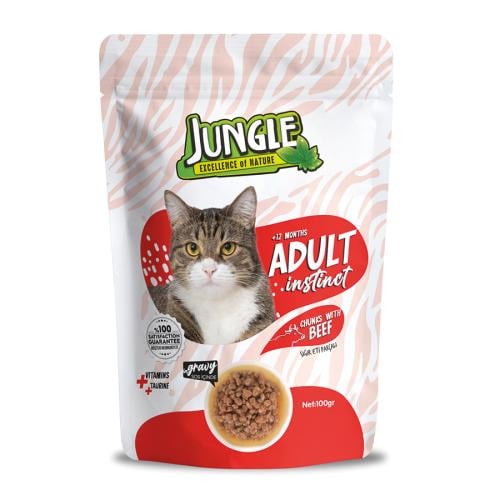 جنغل اكل رطب باللحم البقري للقطط ( 100g)