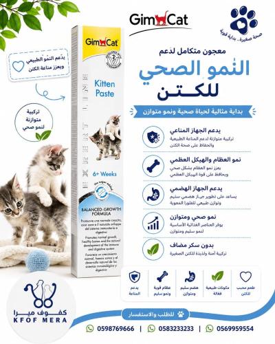 جيم كات مكمل غذائي معجون للقطط الصغيرة