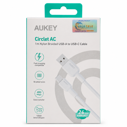 كيبل AUKEY Circlet AC USB-A إلى USB-C بطول 1 متر