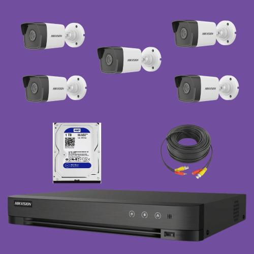 باقة Hikvision - عدد 5 كاميرات بدقة 8 ميقا بكسل 4K