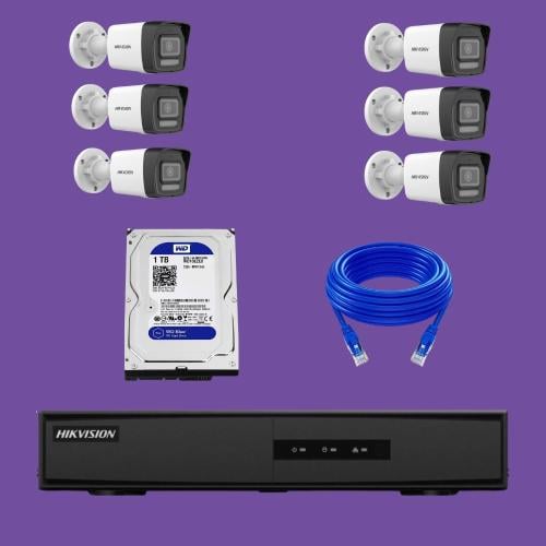 باقة Hikvision - عدد 6 كاميرات بدقة 8 ميقا بكسل IP...