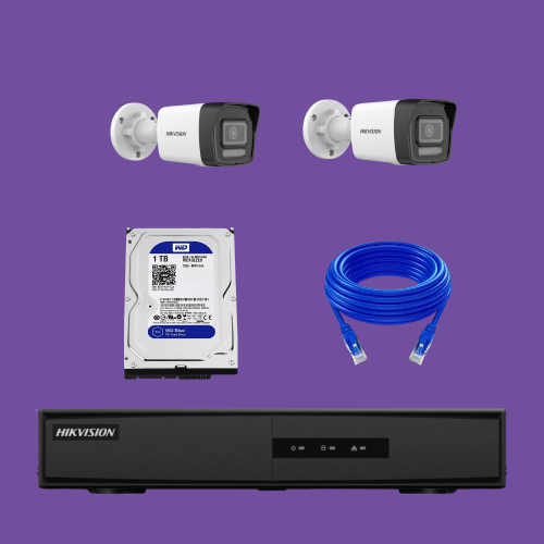 باقة Hikvision - عدد 2 كاميرا بدقة 6 ميقا بكسل IP...