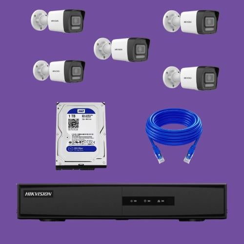 باقة Hikvision - عدد 5 كاميرات بدقة 2 ميقا بكسل IP...