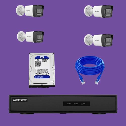 باقة Hikvision - عدد 4 كاميرات بدقة 8 ميقا بكسل IP...