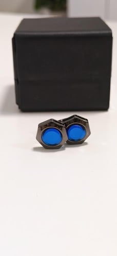 كبك "كارتير" سداسي - أسود ملكي بحجر أزرق كريستالي