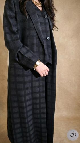 Blazer suit with checkered 3-piece set