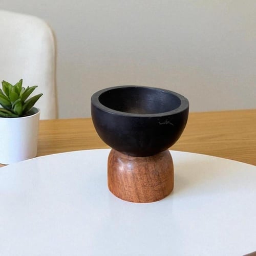 صحن رخام بقاعدة خشب