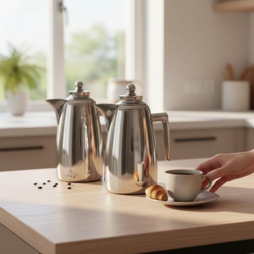 طقم ترامس فضي لامع