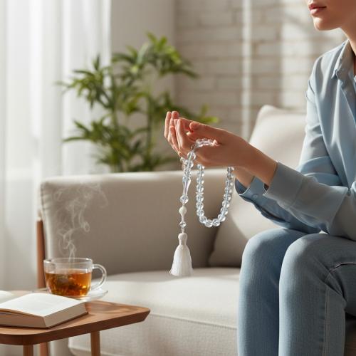 سبحة اكرليك شفاف 70 سم