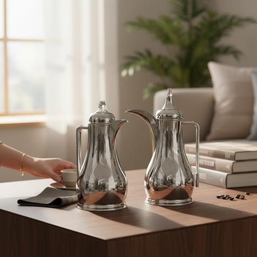 طقم ترامس اسيل بمقبض شفاف لامع 1 لتر