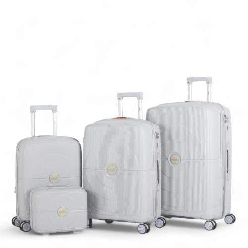 طقم حقائب سفر فاخرة ومتينة - 4 قطع (مقاومة للكسر م...