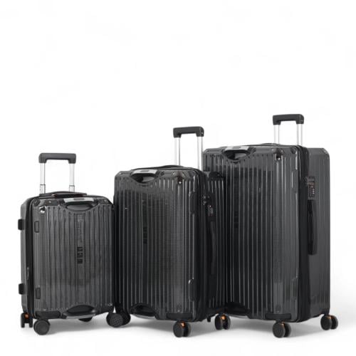 طقم حقائب سفر أنيق ومتين - 3 قطع من ABS عالي الجود...