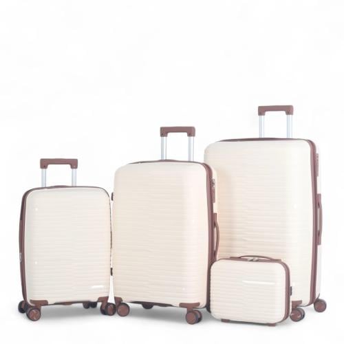 طقم حقائب سفر فاخرة ومتينة - 4 قطع (ضد للكسر مع حق...