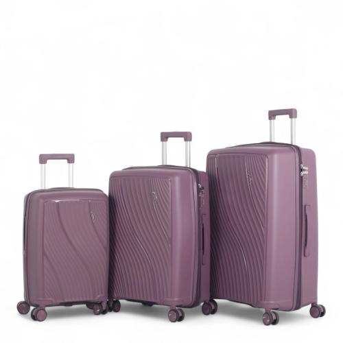 طقم حقائب سفر فاخرة ومتكاملة - 3 قطع من البولي برو...