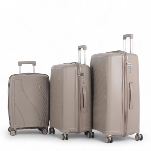 طقم حقائب سفر فاخرة ومتكاملة - 3 قطع من البولي برو...