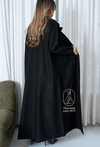 عبايه بليزر مبطن كريب الكتان-855