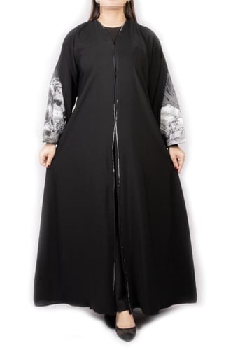 عبابه نص كلوش كسرات بالخلف-127
