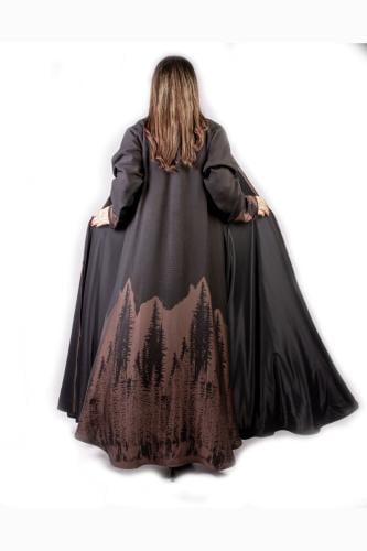 عبايه كلوش فرنسي علي حاشيه بالخلف-118