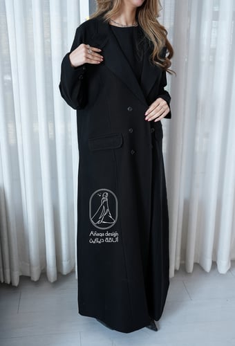 عبايه بليزر مبطن كريب الكتان-855