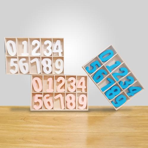 أرقام زينة وتعليمية خشبية 50 قطعة 0-9 - البوضان