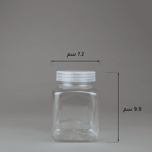 برطمان مربع بلاستيك 350 مل 12 حبة - عسق