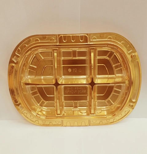 علب مستطيل ذهبي غطاء شفاف بمسكة يد