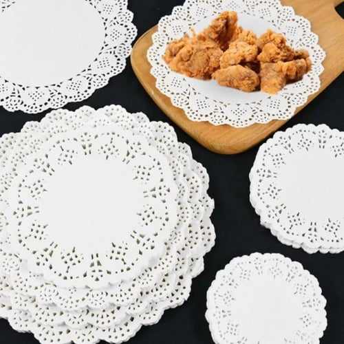 ورق دانتيل ابيض دائري احجام متعددة - لداري