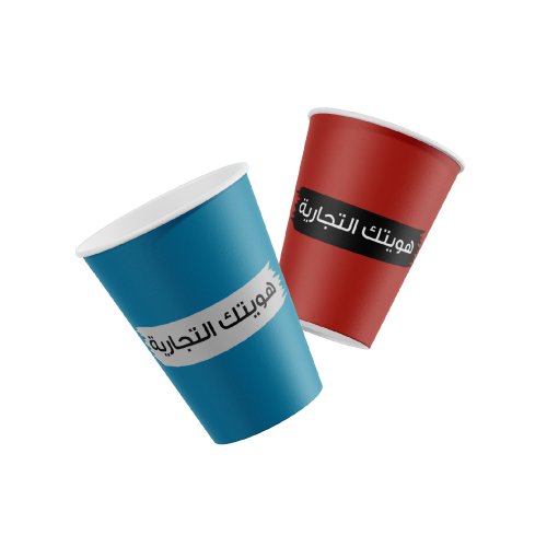 طباعة 1000 كوب ورق 12 اونص سنجل للجهة مع الغطا