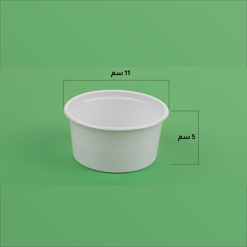 علب بلاستك ابيض+ غطاء - 50 حبة