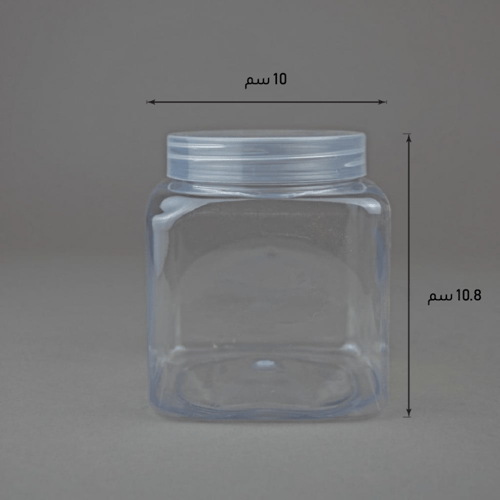 برطمان بلاستيك مربع 750مل 12 حبة - عسق