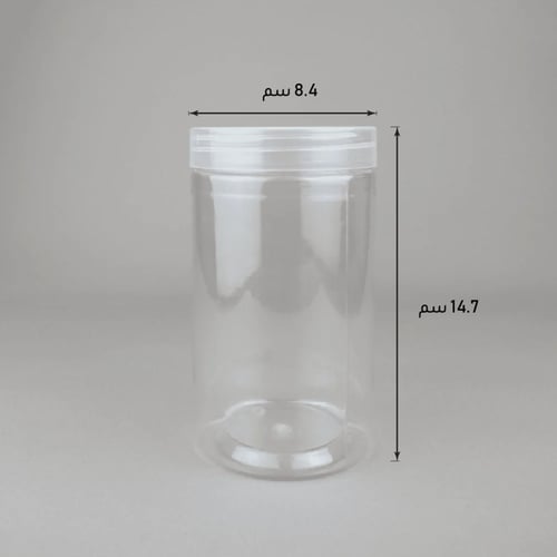 برطمان بلاستيك اسطواني 650مل 12 حبة - عسق