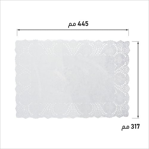 ورق دانتيل ابيض مستطيل احجام متعددة - لداري