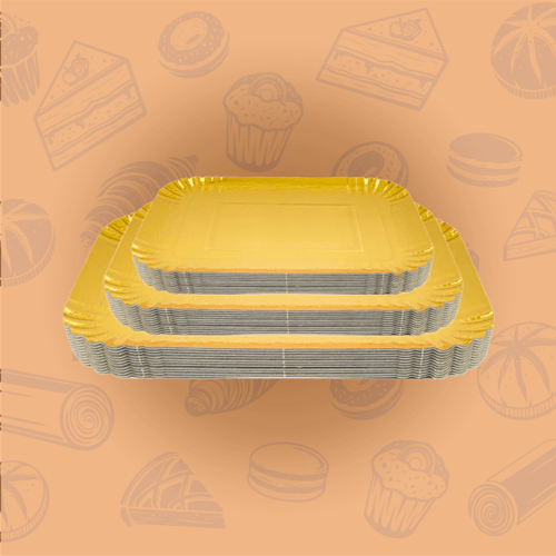 صحن ورق ذهبي مستطيل - جواد