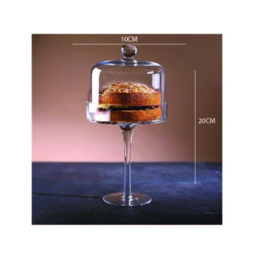 حامل كيك زجاجي مع غطاء قبة