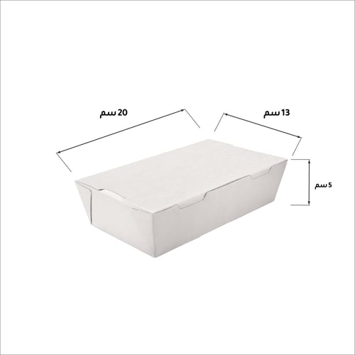 علب كرافت بغطاء متصل لون ابيض 50 حبة - البوضان
