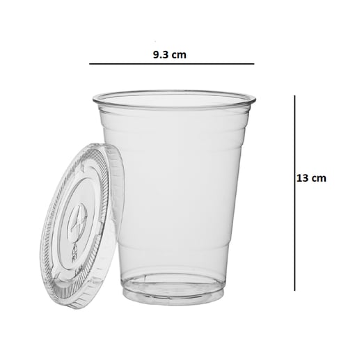 كاسات عصير بلاستيك شفافة + غطاء احجام مختلفة - ارن...