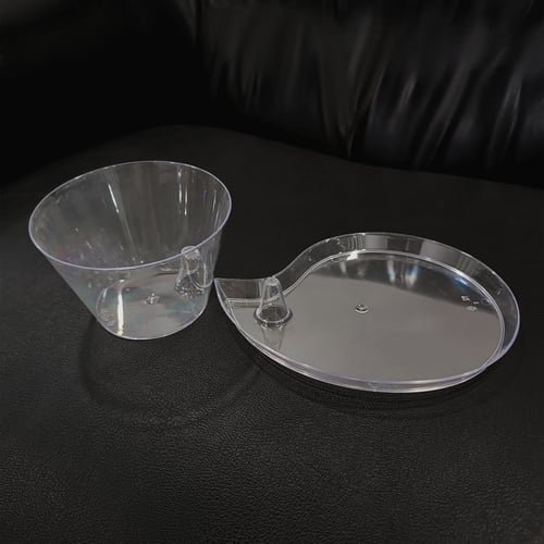 أكواب حلى بلاستيك مرن شفافة مع قاعدة 12 طقم