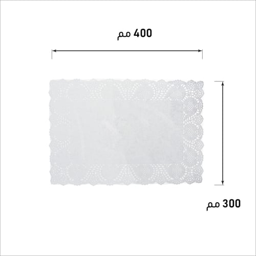 ورق دانتيل ابيض مستطيل احجام متعددة - لداري