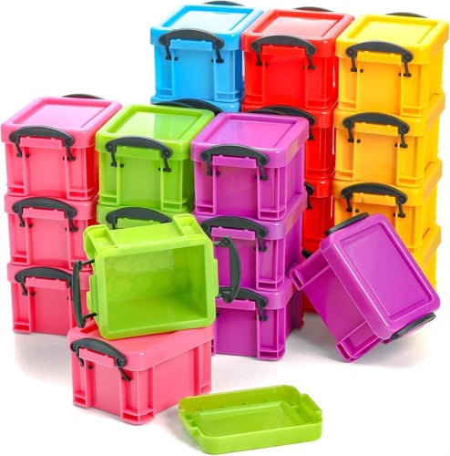 صندوق تخزين صغير بلاستيك الوان متعددة 6 حبات - الب...